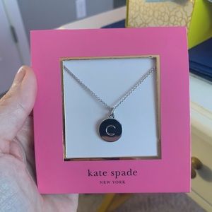 Kate Spade Letter C - one in a million initial pendant necklace - silver